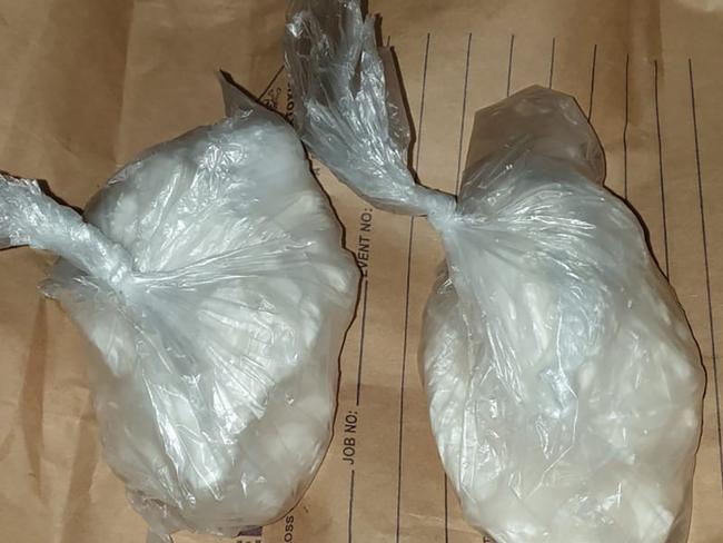 The two bags of cocaine allegedly found in the vehicle. Picture: NSW Police