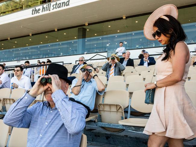 Spectators are seen watching race 6 from the Hill Stand Picture: Diego Fedele/Getty Images