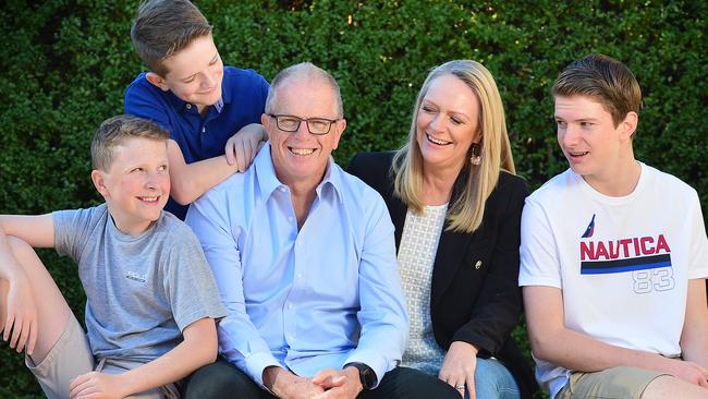 Heartfelt founder Gavin Blue with his wife Kelly and three boys Felix, 10, Archie, 12 and Harry, 14. Picture: Nicki Connolly