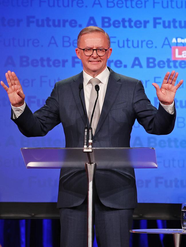 Anthony Albanese at Canterbury Hurlstone Park RSL. Picture: Sam Ruttyn