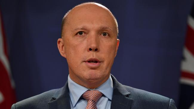 Minister for Home Affairs Peter Dutton. Picture: AAP