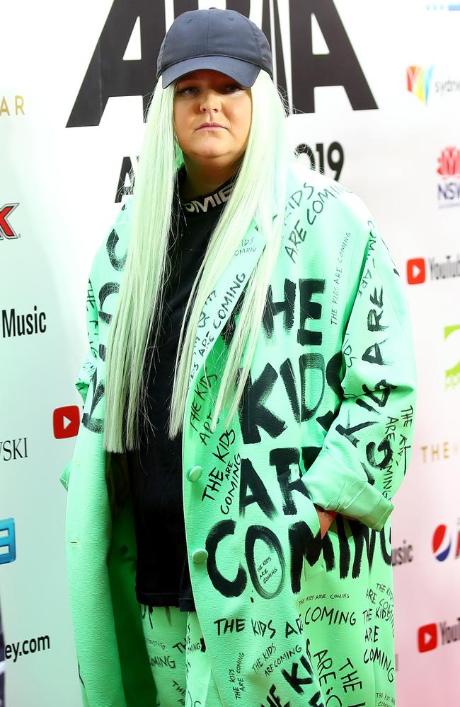 Tones and I pictured on the red carpet at the 2019 ARIA Awards held at The Star in Pyrmont. Picture: Toby Zerna