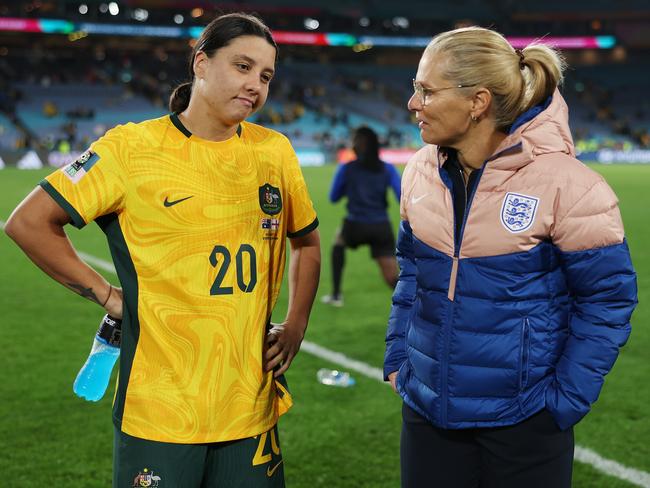 Sarina Wiegman steered England past Australia and into a World Cup final. Picture: Alex Pantling – FIFA/FIFA via Getty Images