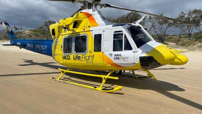A toddler is in a serious but stable condition in hospital after a vicious dog attack at a property in Gympie. Picture: RACQ Lifeflight Facebook.