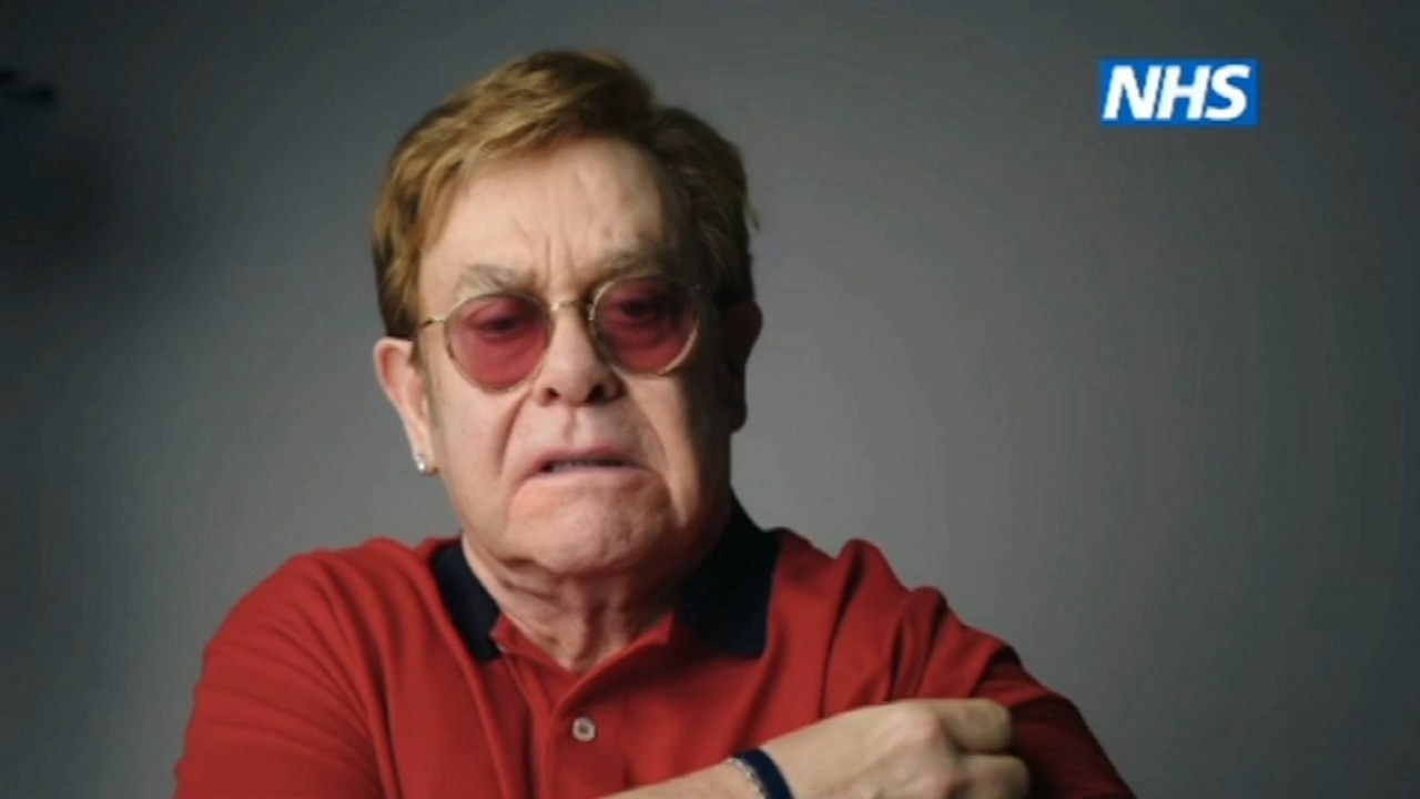 Elton John and Michael Caine vaccinated in comedic UK add campaign