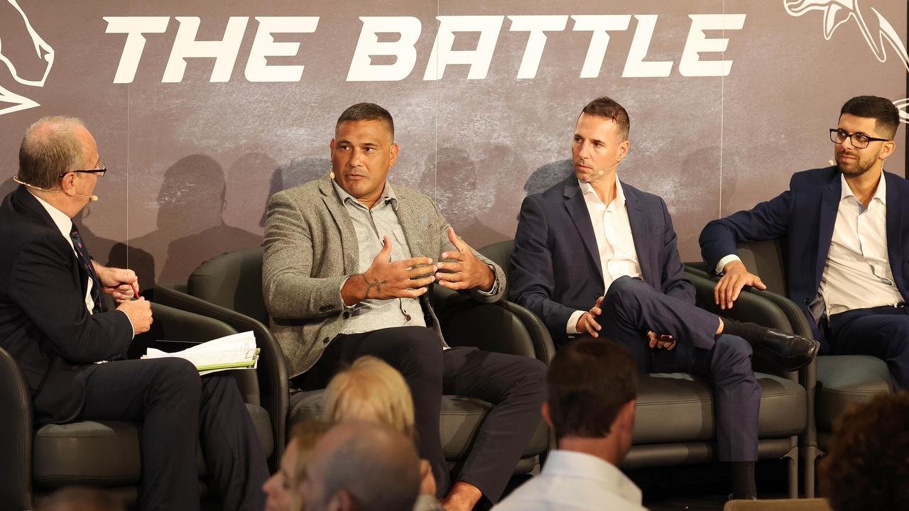 Robert Craddock, Justin Hodges, Peter Badel and Travis Meyn. Picture: Liam Kidston