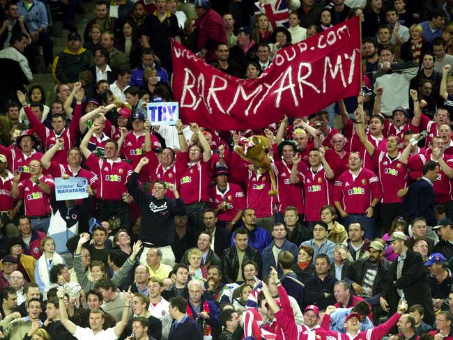 The Barmy Army show there support for the British and Irish Lions.