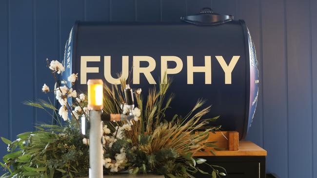 A classy tank of Furphy at the Furphy marquee. Picture: Alex Coppel