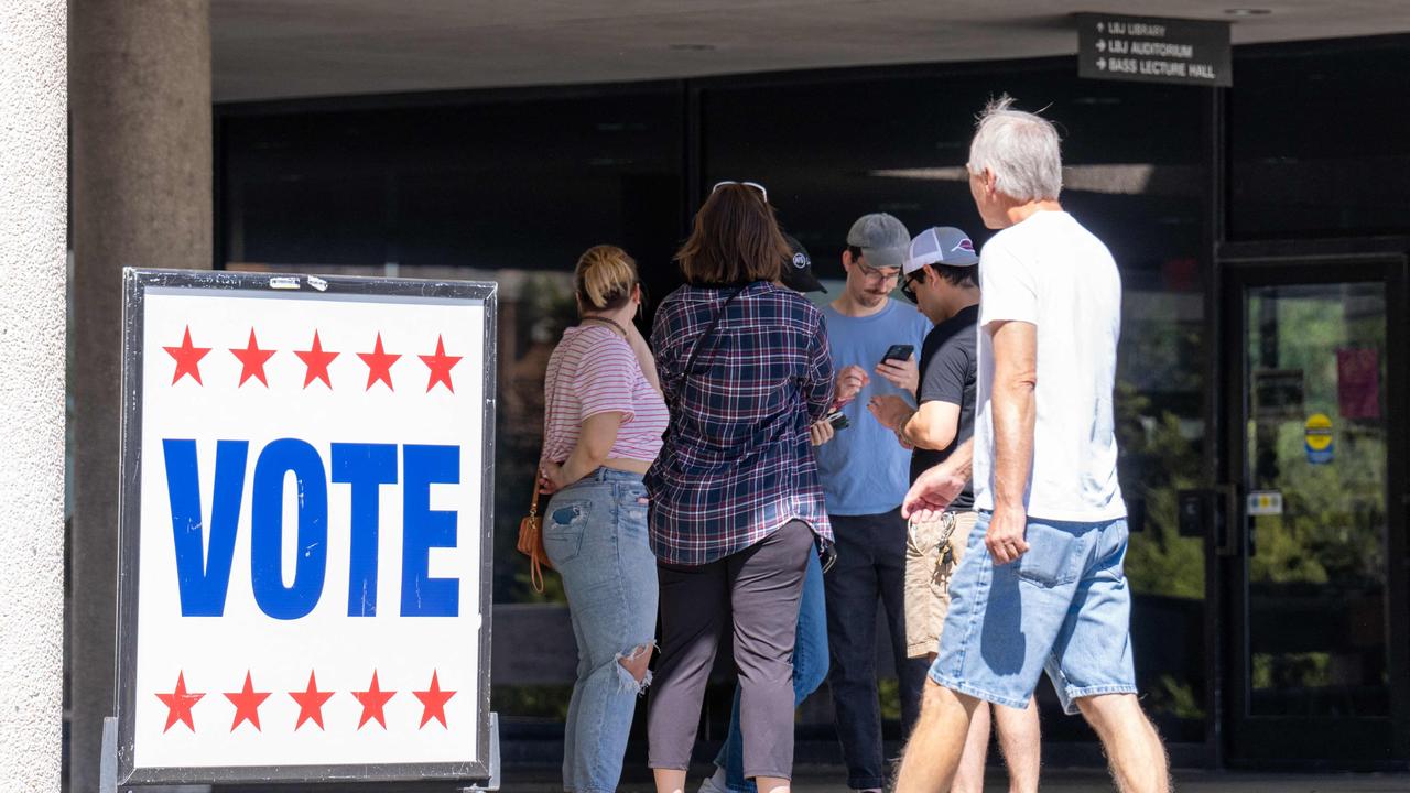 Voters enter a polling location during the Texas primary elections. Picture: AFP