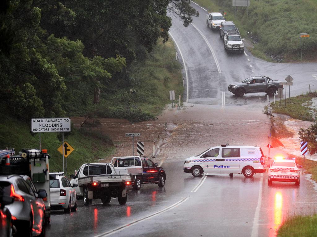 Tamborine Oxenford Road at Wongawallen is one of dozens of roads closed across southeast Queensland. Picture: NCA NewsWire / Scott Powick