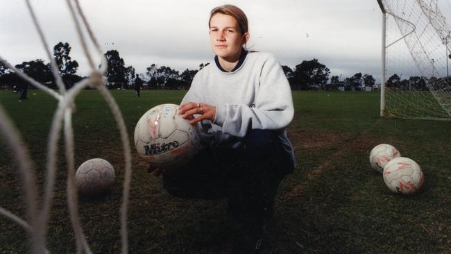 A 15-year-old Di Alagich after receiving her first call-up to the senior national team in 1995.