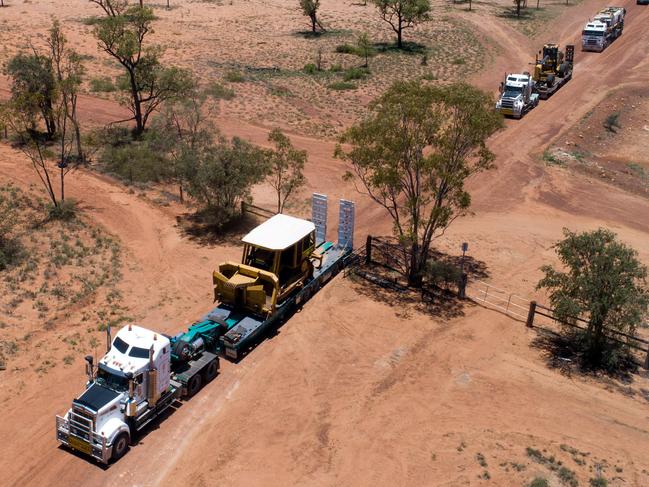 20 December 2018 Labona Camp, Queensland - The first heavy equipment arrives at Adani's Labona Camp in central western Queensland to commence construction on Carmichael Mine - Photo: Cameron Laird