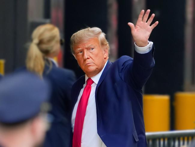 Former US president Donald Trump arrives at Trump Tower ahead of his scheduled arraignment at a Manhattan courthouse. Picture: Gotham/GC Images