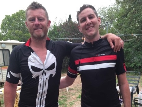 Jan Leman (RIGHT) with his brother after a lengthy bike ride before his Lygon St accident.