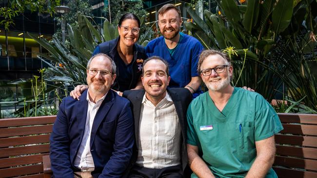 RAH doctors and nurses with Ben during the filming of his documentary While I Was Sleeping. Picture: Tom Huntley