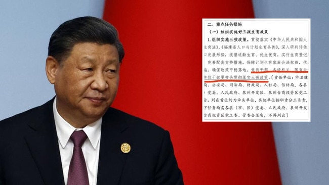 A leaked draft document circulating on Chinese social media reportedly details plans to “organise and implement” Chairman Xi Jinping’s 2021 “three-child” policy among party officials and municipal employees.