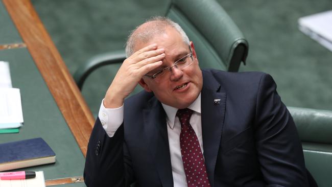 Prime Minister Scott Morrison ‘can’t even’ with Anthony Albaneses’s “lame” question. Picture Kym Smith