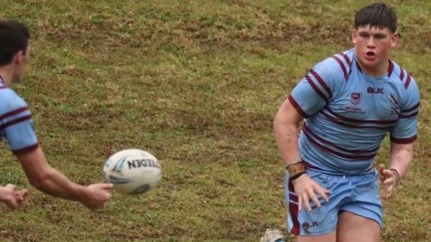 Cooper Clarke playing school boys rugby league for St Gregory's College Campbelltown, 2023. Picture: Supplied.