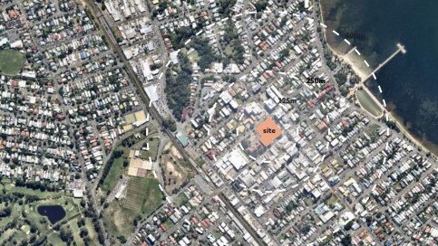 Map of the site on Charlotte St, Wynnum, where the development is proposed for.