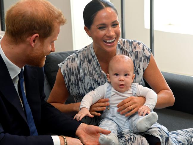 Prince Harry and Meghan Markle with their son, Archie Mountbatten-Windsor. Picture: Toby Melville/Getty Images