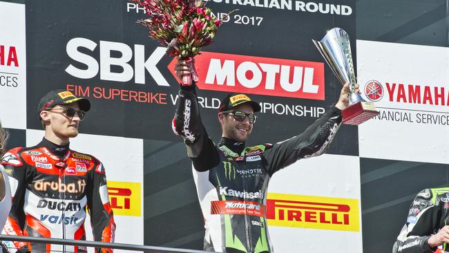 Jonathan Rea won World Superbike Race 1 at Phillip Island.