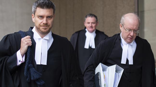 Lawyers for Bruce Lehrmann pictured entering Federal Court on Thursday. Picture: NCA NewsWire / Monique Harmer