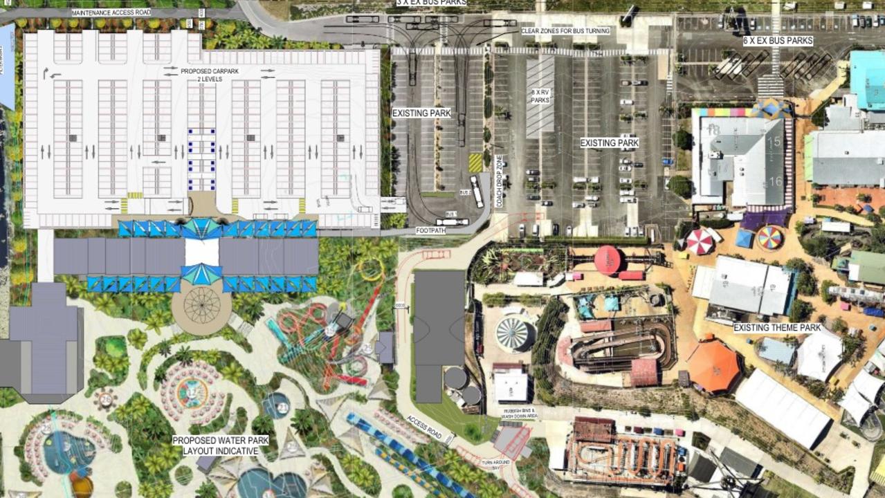 Aerial map of the proposed water park beside Aussie World. Photo: Aussie World