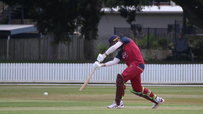 Premier cricket first grade action between South Brisbane and UQ. 17 September, 2023.