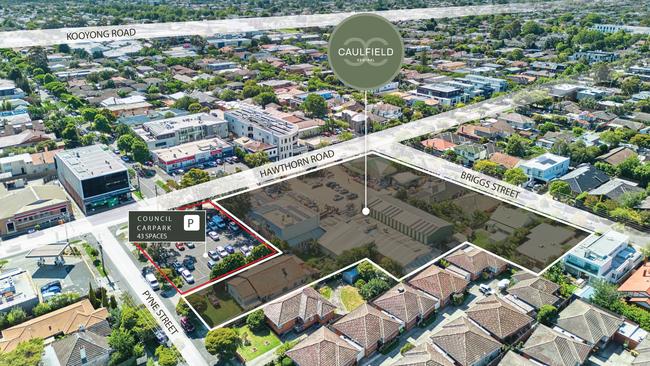 The 345 Hawthorn Rd, Caulfield, site is one of the biggest in the suburb.