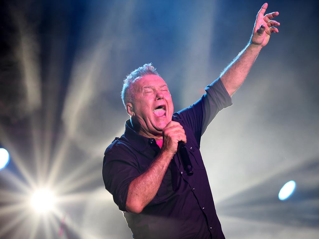 Rock icon Jimmy Barnes took to the stage after being welcomed by Mr Albanese. Picture: Toby Zerna