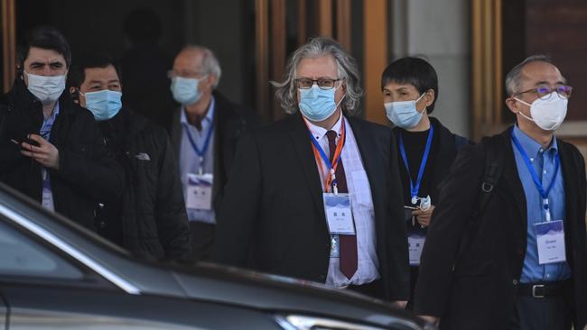 Members of the World Health Organization team investigating the origins of the COVID-19 coronavirus in Wuhan, China. Picture: Hector Retamal/ AFP