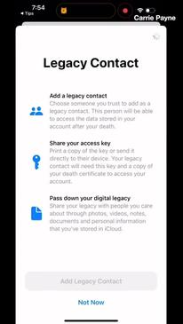 How to add a 'legacy contact' to you iPhone in case of death