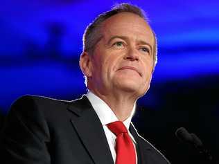 Australian Opposition Leader Bill Shorten delivers a speech at the Labor Party campaign launch for the 2019 Federal election at the Brisbane Convention Centre in Brisbane. Picture: LUKAS COCH