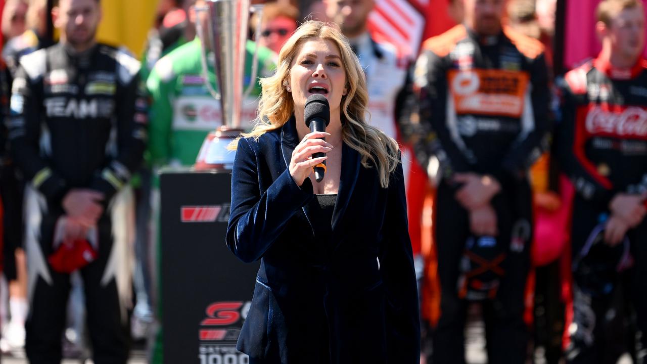 The Aussie singer sang the old version. (Photo by Morgan Hancock/Getty Images)