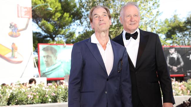 Julian Sands and Stellan Skarsgard walk the red carpet ahead of The Painted Bird screening at Venice. Picture: Tristan Fewings/Getty Images