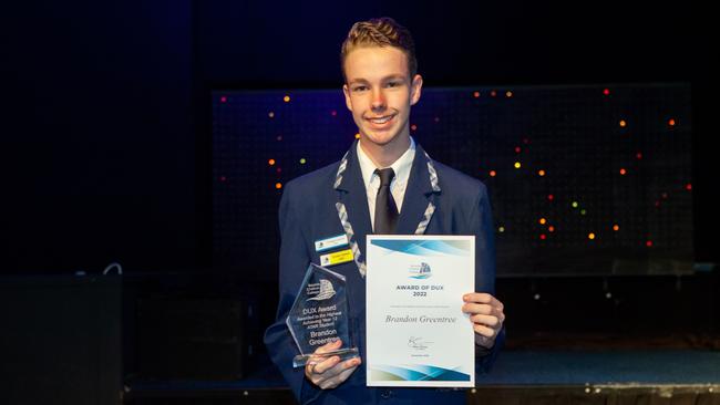 Brandon Greentree, dux of Bayside Christian College for 2022. Picture: Supplied.