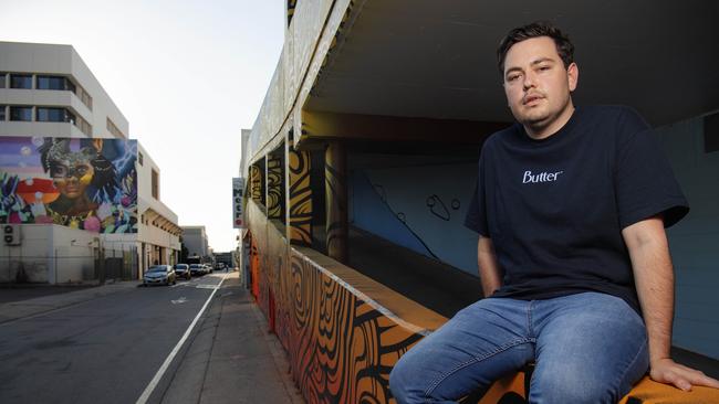 The owner of a new Austin Lane whiskey bar, Alex Deutrom is frustrated that his liquor licence application has been knocked back by the NT Liquor Commission. Picture: KERI MEGELUS