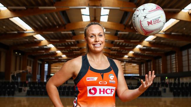 Giants Netball star Kim Green at the club’s base in Homebush. Picture: Hollie Adams