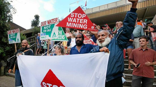 UPROAR: Residents protesting against water mining in Tweed last year. Picture: Scott Powick