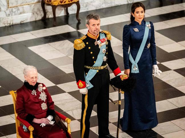 The ‘freezing point’ display comes amid speculation Queen Margrethe II abdicated to save the royal marriage. Picture: AFP