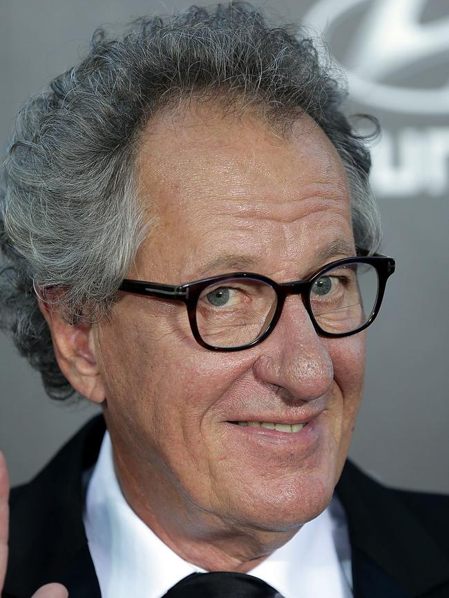 Geoffrey Rush is presenting Rose Byrne with the inaugural AACTA Trailblazer Award.