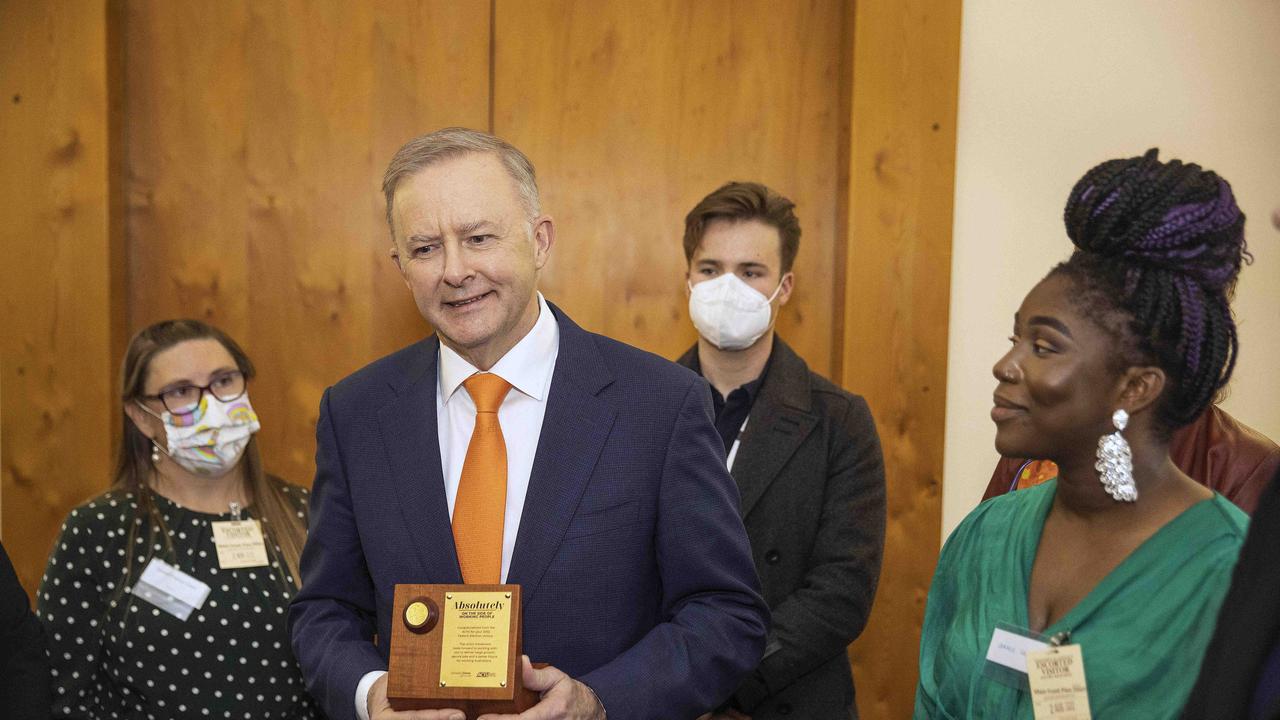 Mr Albanese fished the dollar coin out at every opportunity. Picture: NCA NewsWire / Gary Ramage