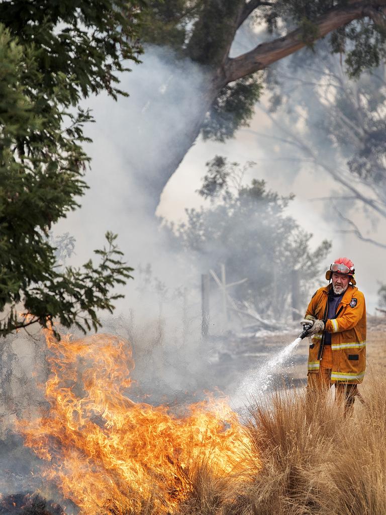 St Marys TFS Volunteer during back burning operations at Fingal. PICTURE CHRIS KIDD