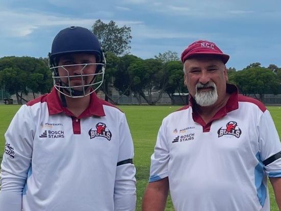 Frank Canadillas with his son Luke. Picture: Newcomb Cricket Club.