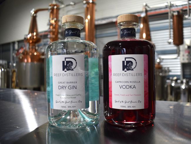 The Great Barrier Reef Dry Gin and Capricorn Rosella Vodka by Reef Distillers.