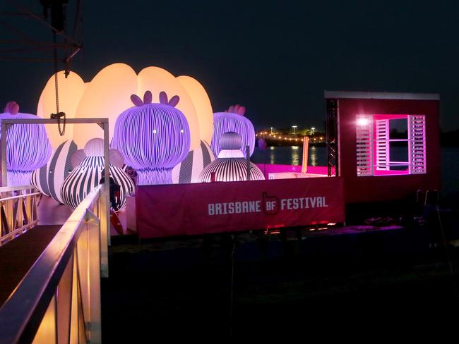 , Brisbane Festival Art Boat, a barge with art installations that will sail the river during Brisbane Festival, Wednesday 1st September 2021 - Photo Steve Pohlner