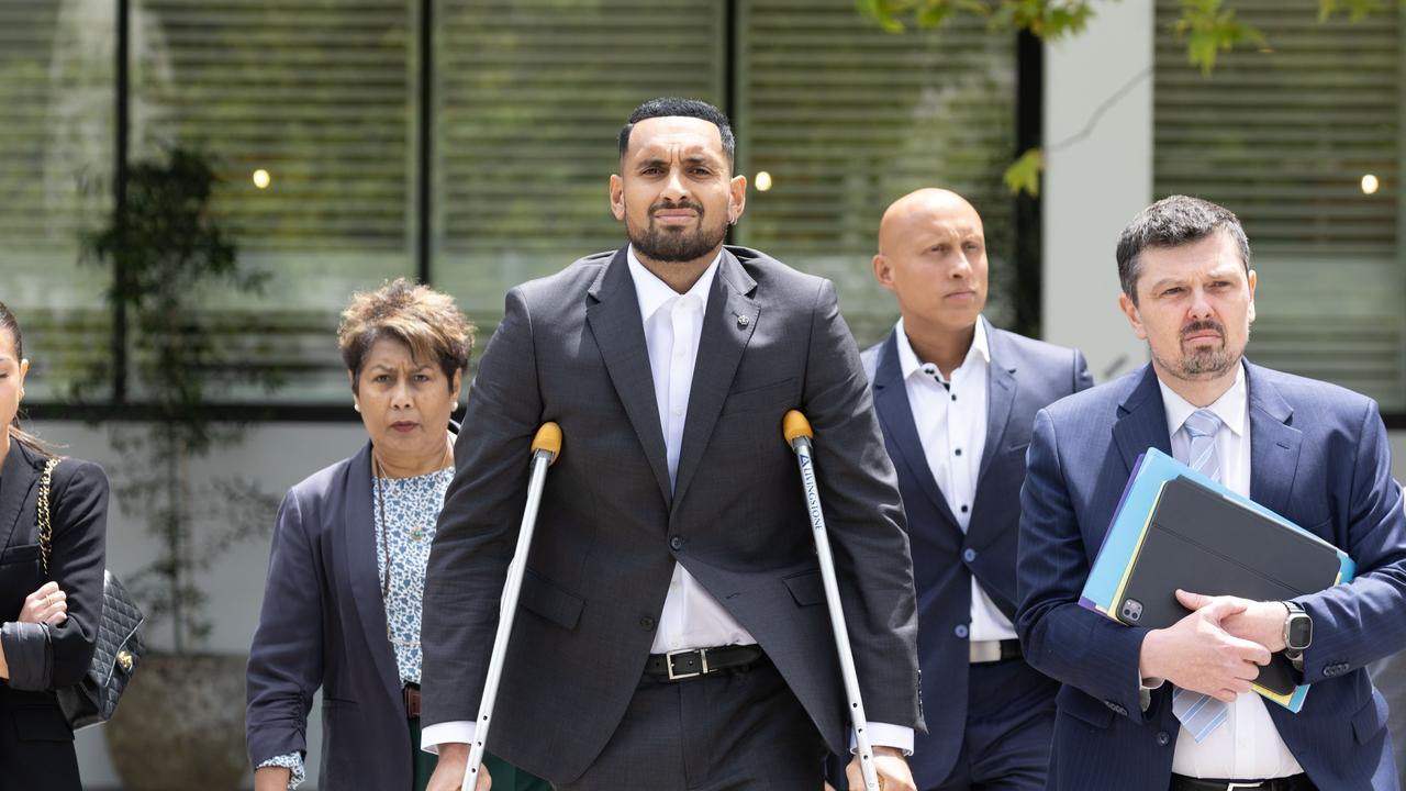 Kyrgios’ family and current partner came with him to court. Picture: NCA NewsWire / Gary Ramage