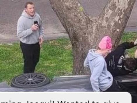 Michael Voss has been hailed a hero after chasing down the alleged culprit behind the crashing of a stolen car in Hawthorn on Tuesday. Picture: Instagram / Jacqui Felgate