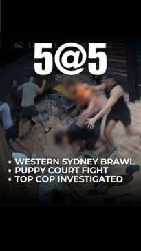 Watch: Shocking bar brawl in Sydney's west caught on CCTV