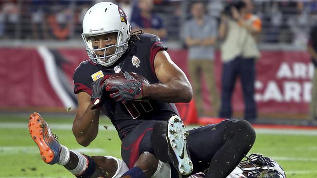 Arizona Cardinals wide receiver Larry Fitzgerald scores his 111th career touchdown. Picture: AP